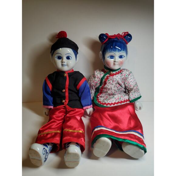 Hand Painted Porcelain Chinese Dolls 12
